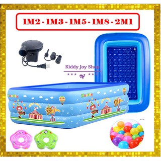 Bể bơi phao cho bé - Có đáy chống trơn trượt - Full size kèm bơm điện