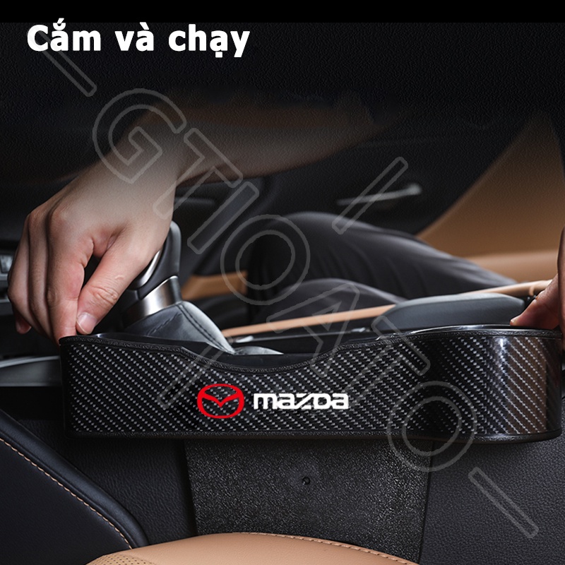 GTIOATO Khay Để Đồ Khe Ghế Ô Tô Khay ĐựNg Đồ Ô Tô Khay Đựng Đồ Khe Ghế Ô Tô Sợi Carbon Đồ Đa Năng Cắm Khe Ghế Ô Tô Khay Đựng Đồ Đa Năng Cắm Khe Ghế Xe Cho Mazda 3 5 CX7 MX5 6 Wagon CX5 2 RX7 CX30 CX-3 CX8 CX3 Atenza BT50 323 Axela CX9 RX8