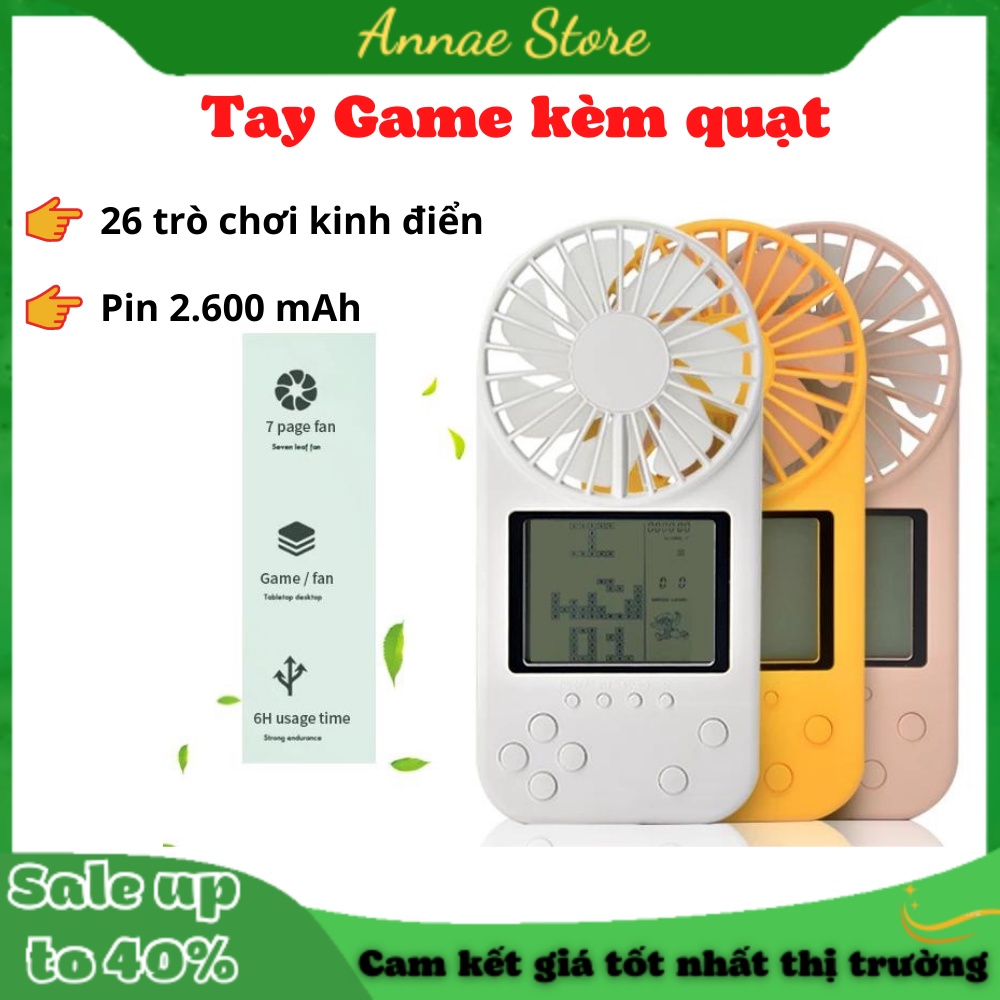 Máy chơi game kèm quạt 26 trò chơi kinh điển pin 2.600 mAh - Xua tan cái nắng nóng của mùa hè - Màu sắc bắt mắt