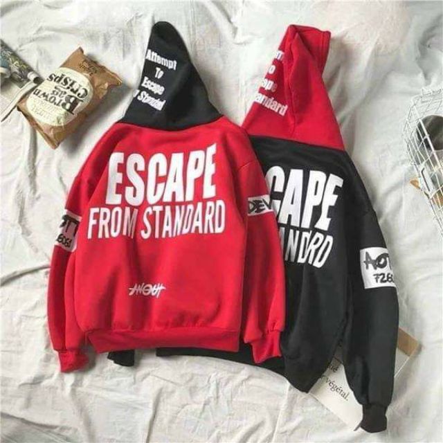 Áo hoodie Escape đỏ đen