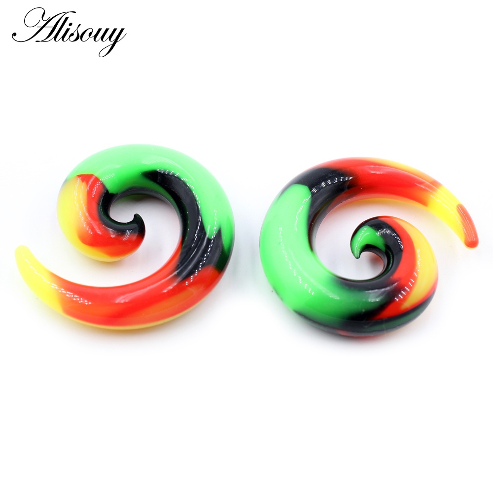 Alisouy Set 2 Khuyên Nong Tai Bằng silicone Nhiều Màu 3-12mm