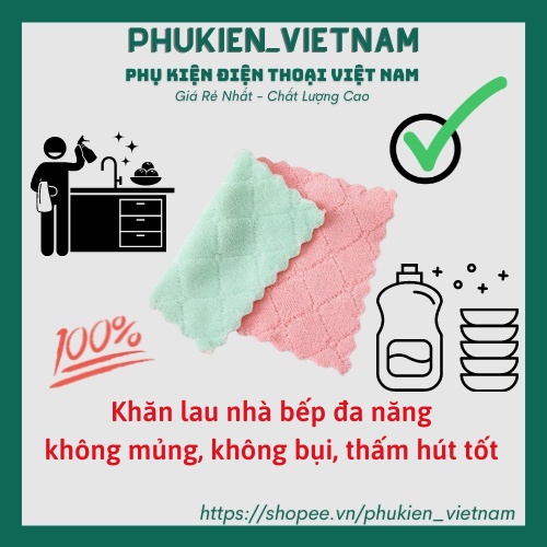 Khăn lau nhà bếp hai mặt thấm hút nhanh đa năng - tiện dụng hơn khăn giấy vệ sinh kháng khuẩn mềm mịn