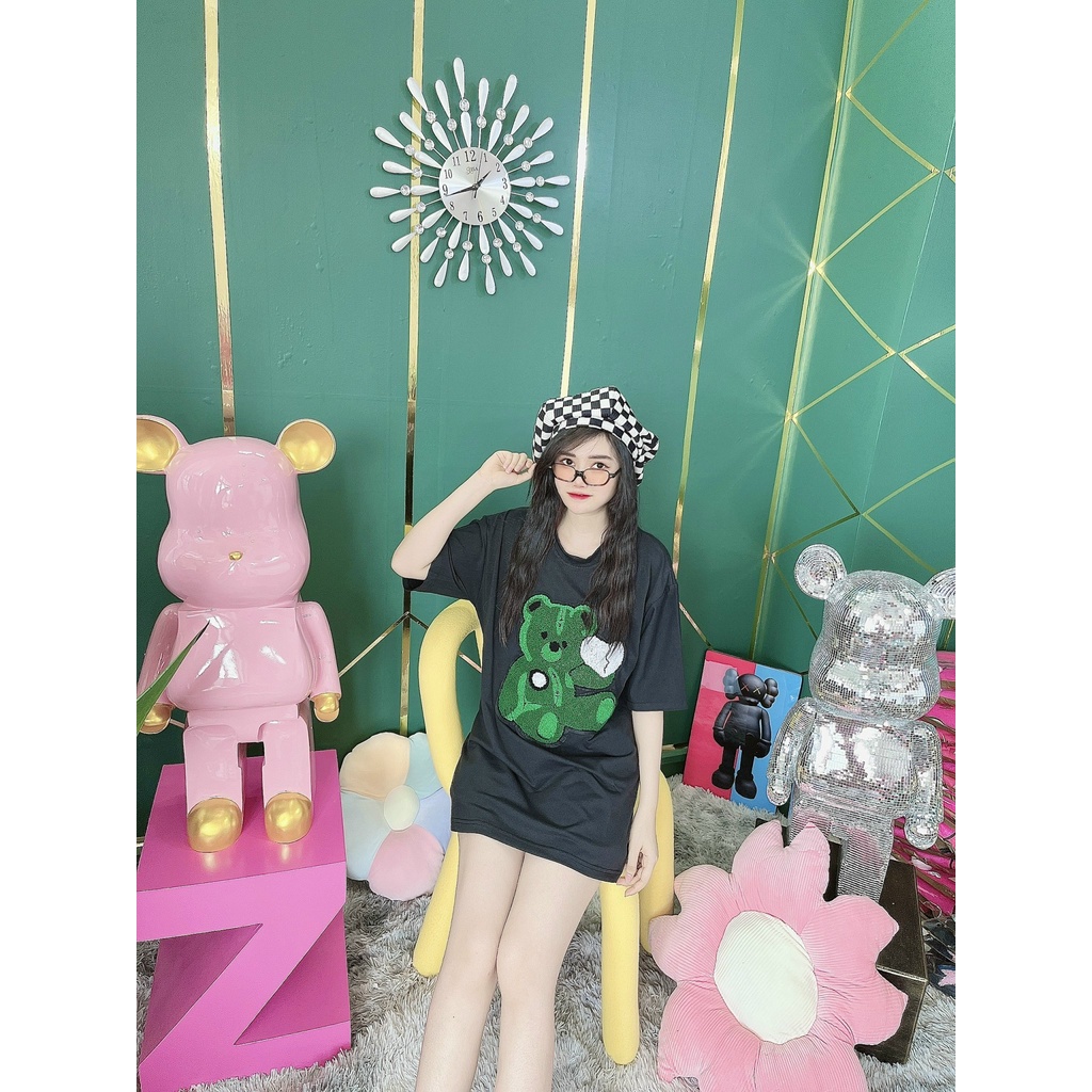 Áo Thun Hình Thêu Nổi Hình Gấu Xanh Quảng Châu Cao Cấp  - AT14 | BigBuy360 - bigbuy360.vn