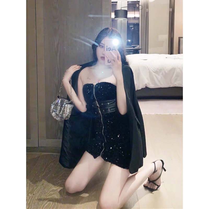 Váy body quây kim sa sang chảnh