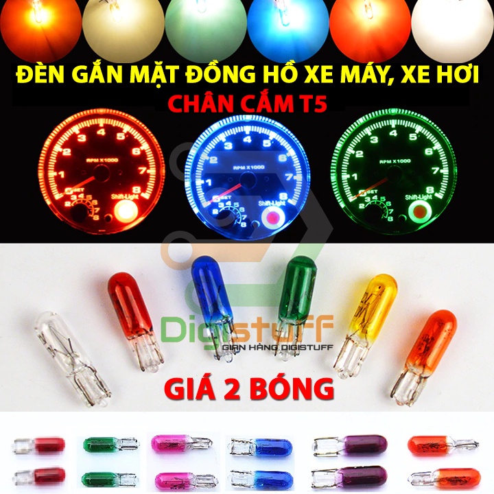 Đèn dây tóc đèn / halogen chân cắm T5 gắn mặt đồng hồ ( taplo ) xe máy xe hơi