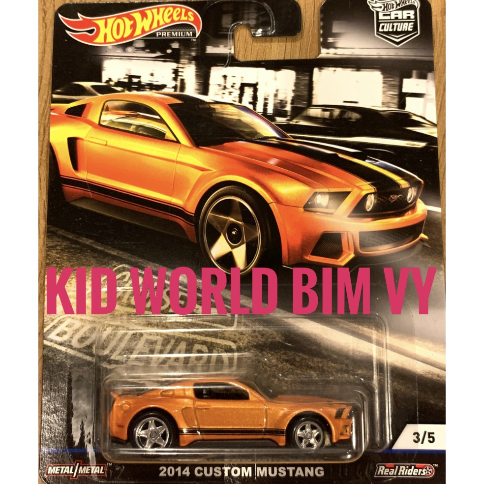 Xe mô hình Hot Wheels Premium Car Culture Cruise Boulevard Series 2019 2014 Custom Mustang FYN83, bá