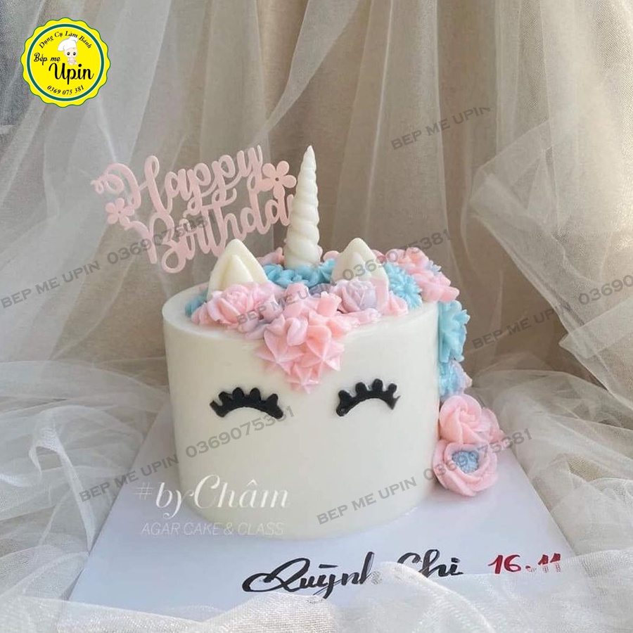 Bộ khuôn silicone làm bánh kỳ lân đầy đủ khuôn unicorn horns ngựa pony