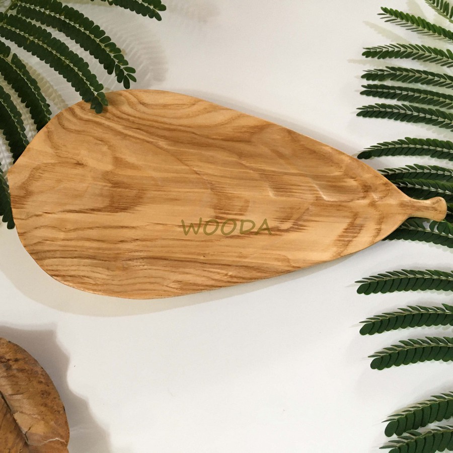 Khay Hình Chiếc Lá Bàng - Khay Gỗ Tự Nhiên Decor Độc Đáo