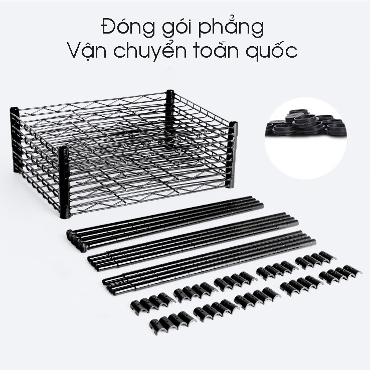 Kệ lò vi sóng - kệ để đồ nhà bếp 3 tầng 55x30x60 khung thép đen - Kệ nhà bếp