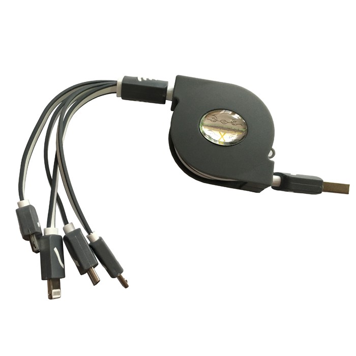 Cáp sạc dây rút 4 đầu xạc đa năng