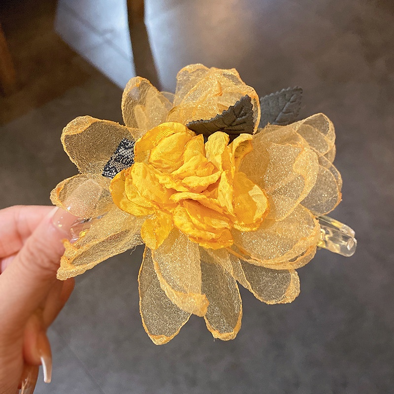 Kẹp Tóc Hình Hoa Lá Bằng Lưới Phong Cách Hàn Quốc Cổ Điển Thời Trang Mùa Hè