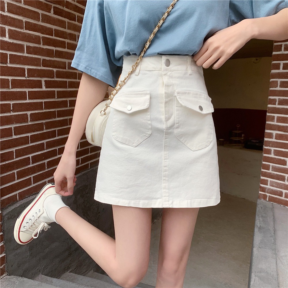 [Mã FAGREEN55 giảm 10% tối đa 30K đơn 99K] Chân Váy Kaki Cạp Cao 2 Túi Hộp | BigBuy360 - bigbuy360.vn