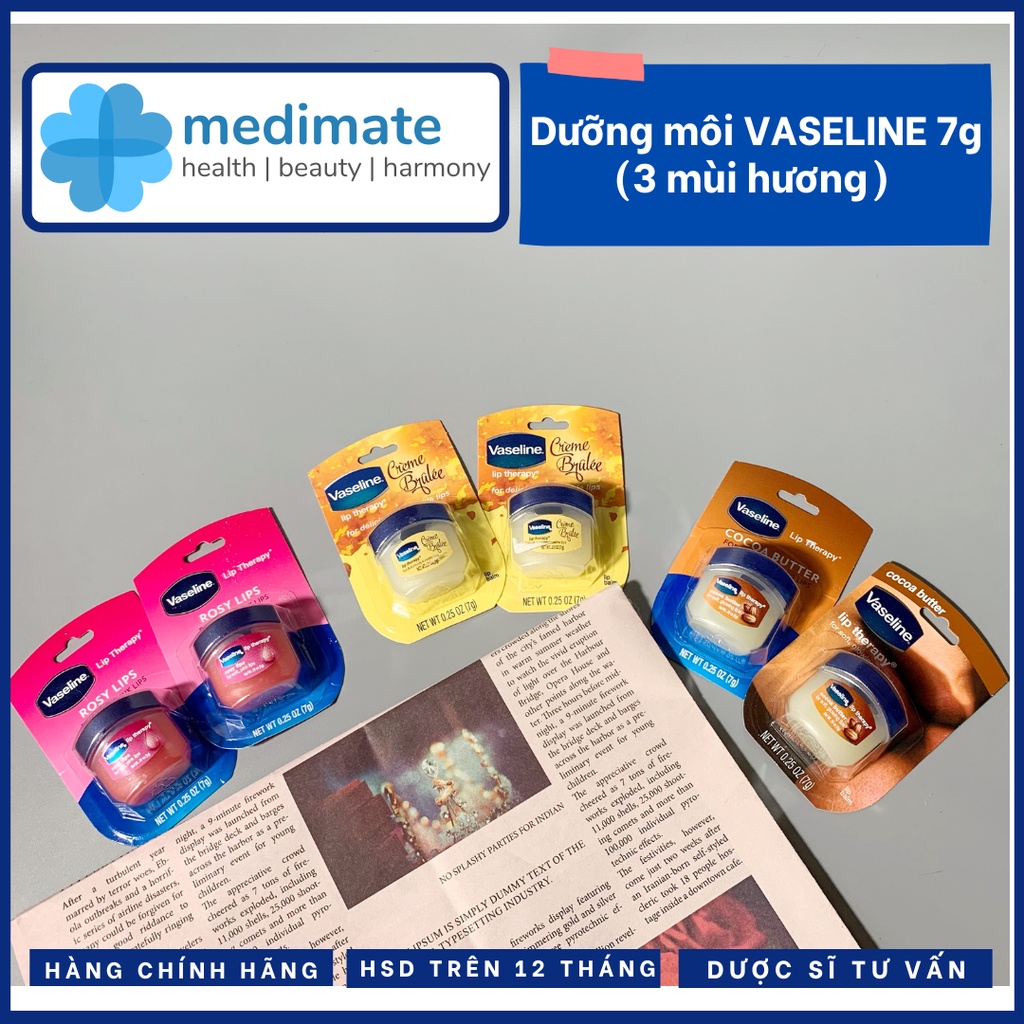 Dưỡng môi Vaseline lip therapy - 3 mùi hương (7g)