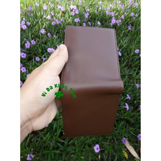 Ví Da Nam Khắc Shaka Da Bò Thật(Màu Nâu Đất)