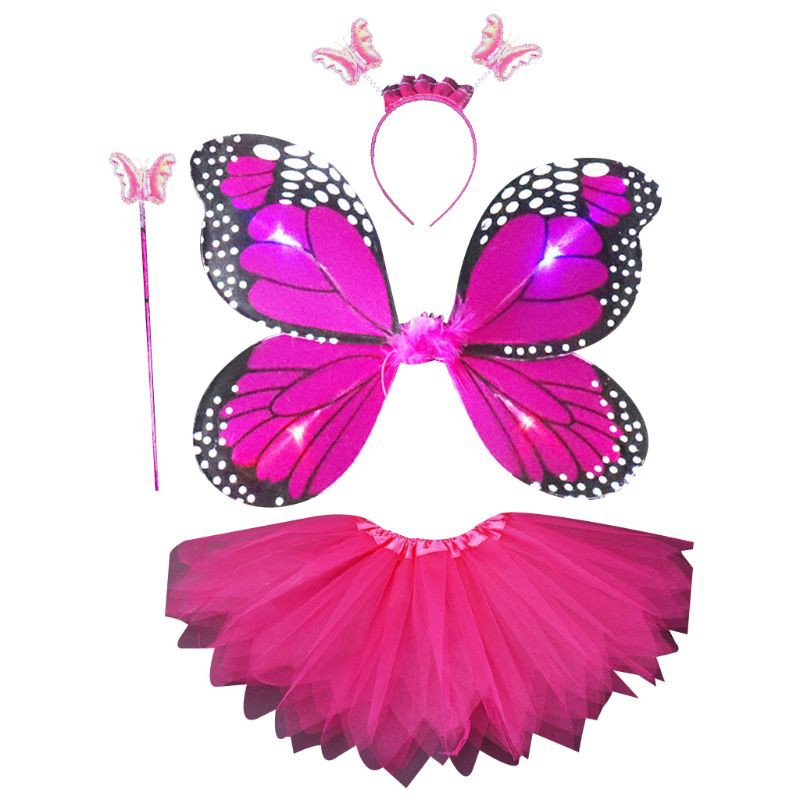 Bộ trang phục kèm phụ kiện hóa trang công chúa dễ thương cho bé gái Girls Butterfly Costume Tutu Dress