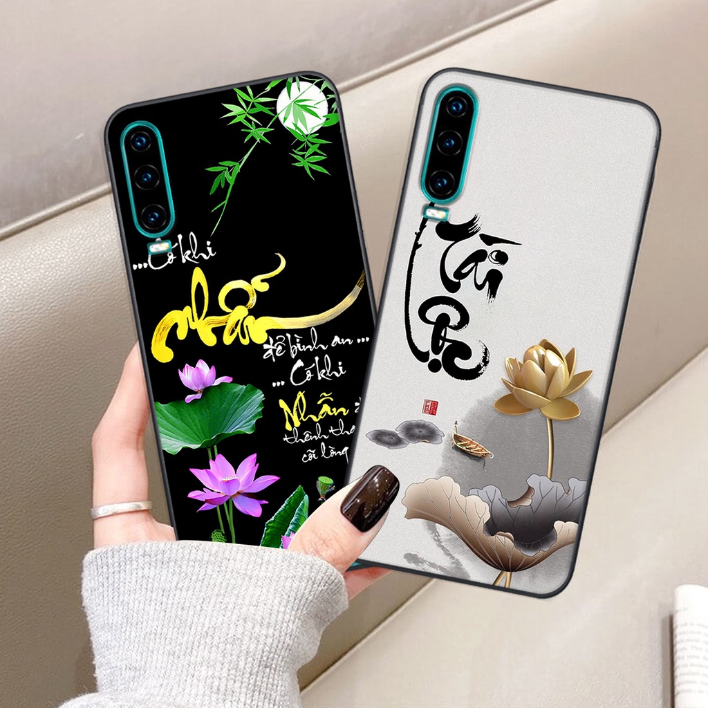 Ốp lưng Huawei P30 in hình chữ tài chữ lộc, Cha Mẹ, bình an SIÊU ĐẸP