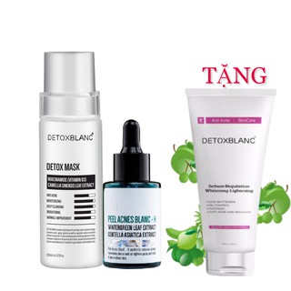 Combo dành cho da mụn Detox Blanc (detox mask+serum H)-Tặng kèm sữa rửa mặt