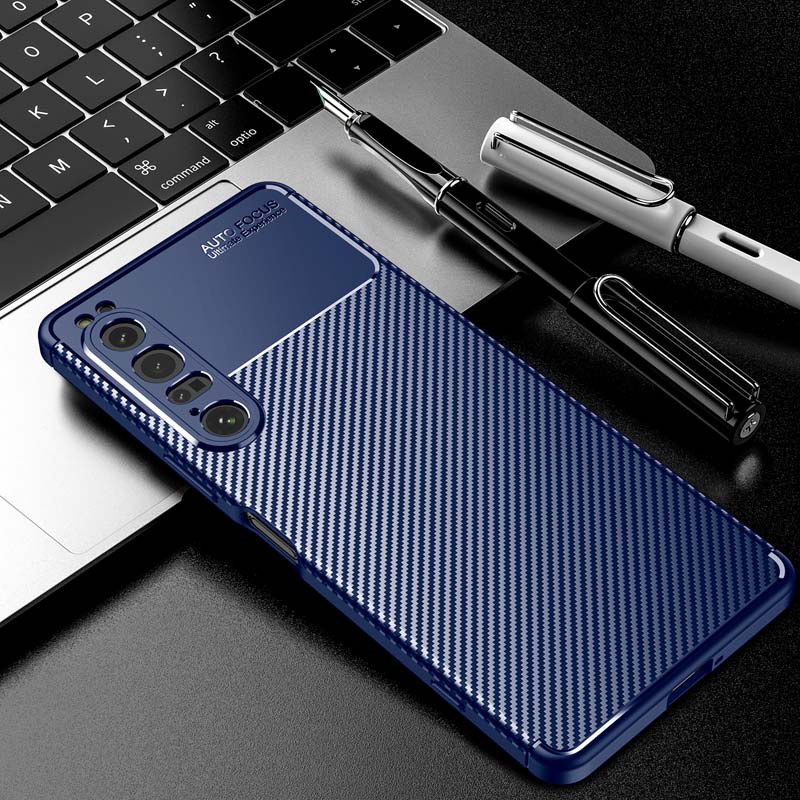 Ốp Điện Thoại TPU Dẻo Sợi Carbon Tản Nhiệt Bảo Vệ Camera Cho Sony Xperia 1 5 10 II III IV