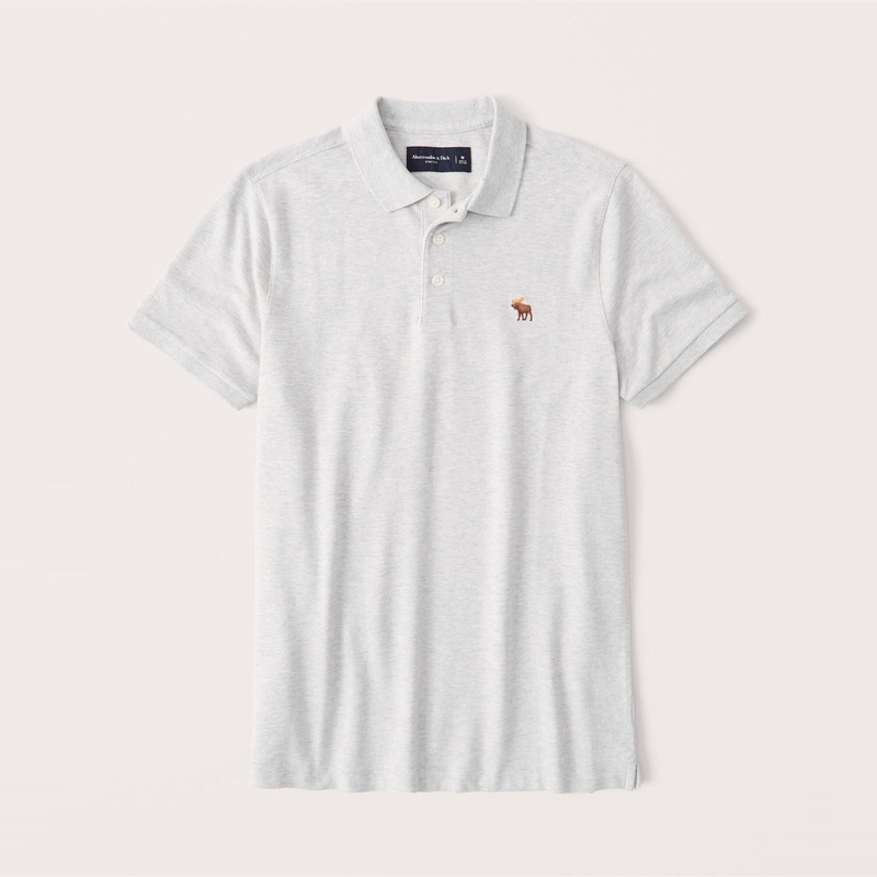 Áo thun polo dáng rộng thoải mái in logo Abercrombie&Fitch thời trang cho nam 308424-1 AF
