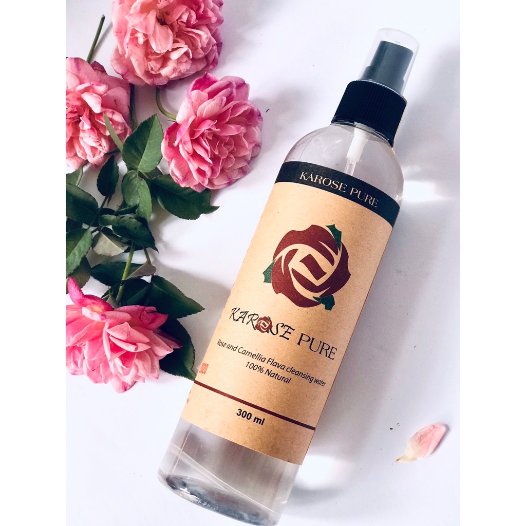 KAROSE PURE - NƯỚC LAU MẶT HOA HỒNG HỮU CƠ (Rose and Camellia - 100% Organic Face Cleanssing Water)
