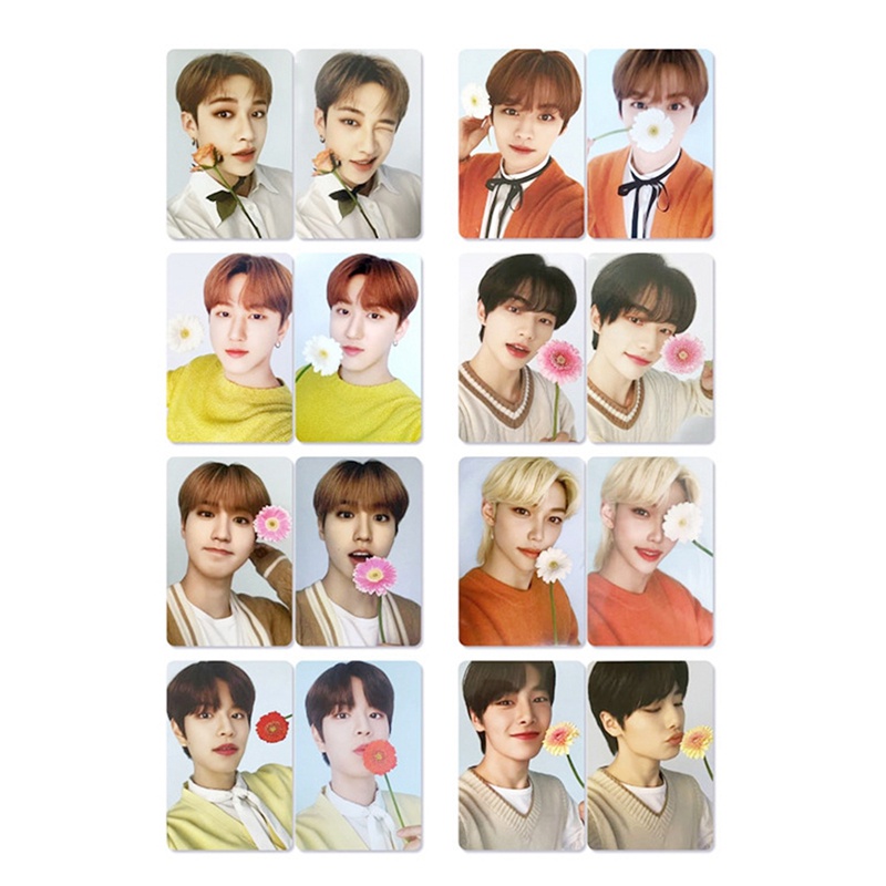 NACIFIC Set 8 Tấm Thẻ Ảnh Lomo Hai Mặt Hình Nhóm Nhạc Kpop Stray Kids