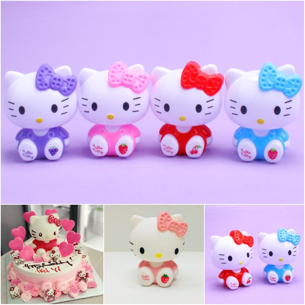 Sỉ 10 mèo hello kitty trang trí bánh sinh nhật, phụ kiện trang trí bánh