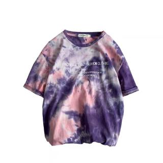 【COD】T-shirt with gradient tie-dye printing