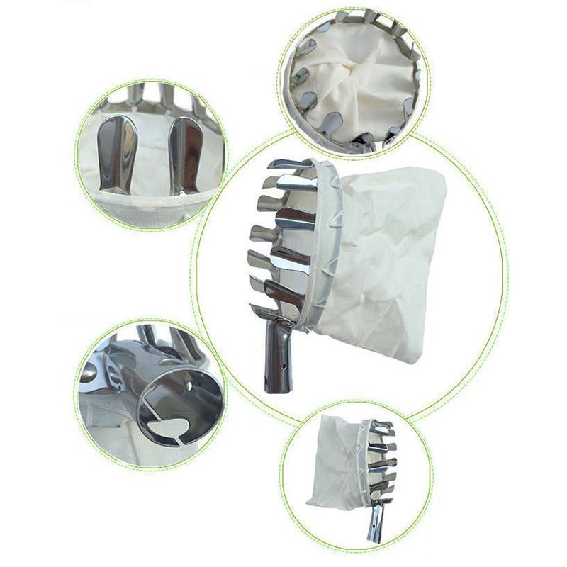 Vợt hái trái cây trên cao cán tăng đơ sào inox,móc cành cây nhỏ lắp được vào cán tre nứa