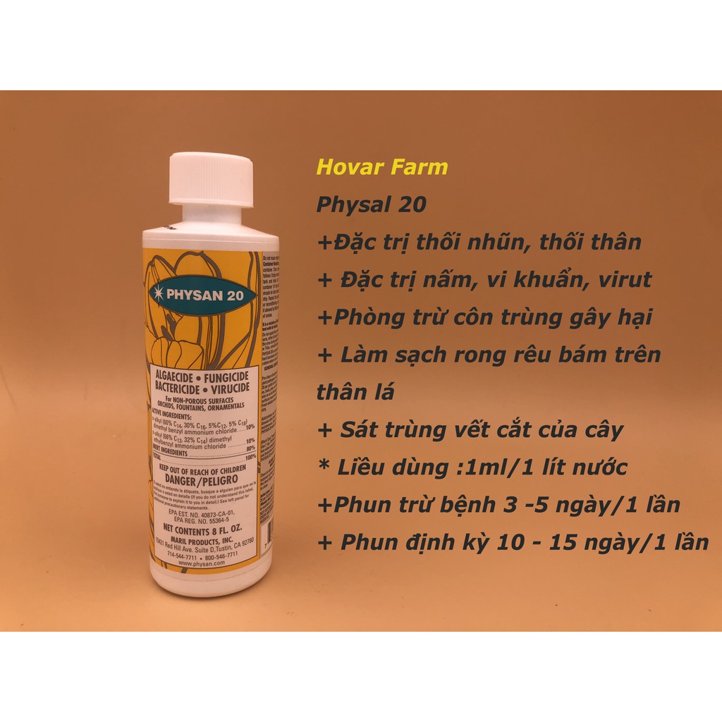 PHYSAN 20 -Thuốc sát khuẩn đặc trị thối nhũn, chống rong rêu số 1 của Mỹ - 480ml