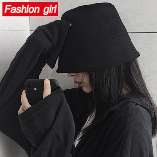 Mũ Bucket Chống Nắng Màu Đen Phong Cách Harajuku Cá Tính