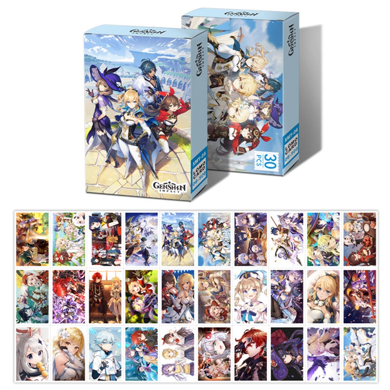 Set 30 tấm thẻ ảnh lomo hình nhân vật anime Attack On Titan Jujutsu Kaisen độc đáo