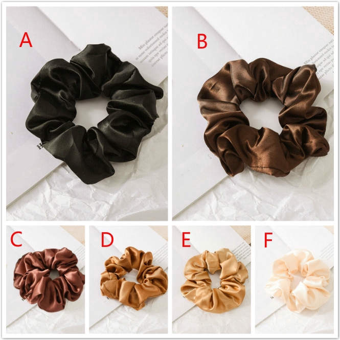 Dây buộc tóc co dãn chất liệu lụa Satin thời trang nữ