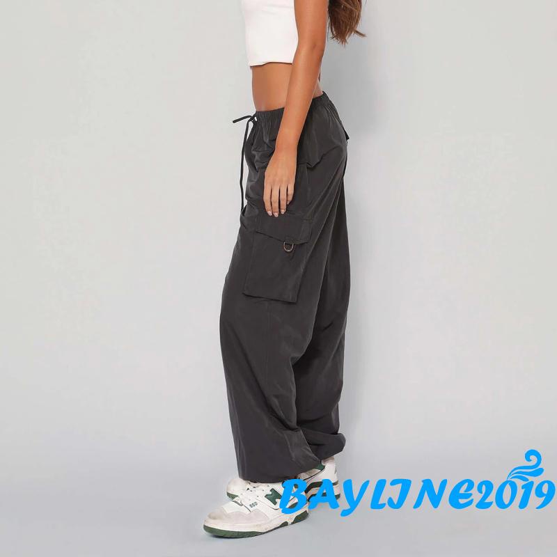 Quần Dài Lưng Thun Ống Rộng Màu Sắc Đơn Giản Cho Nữ