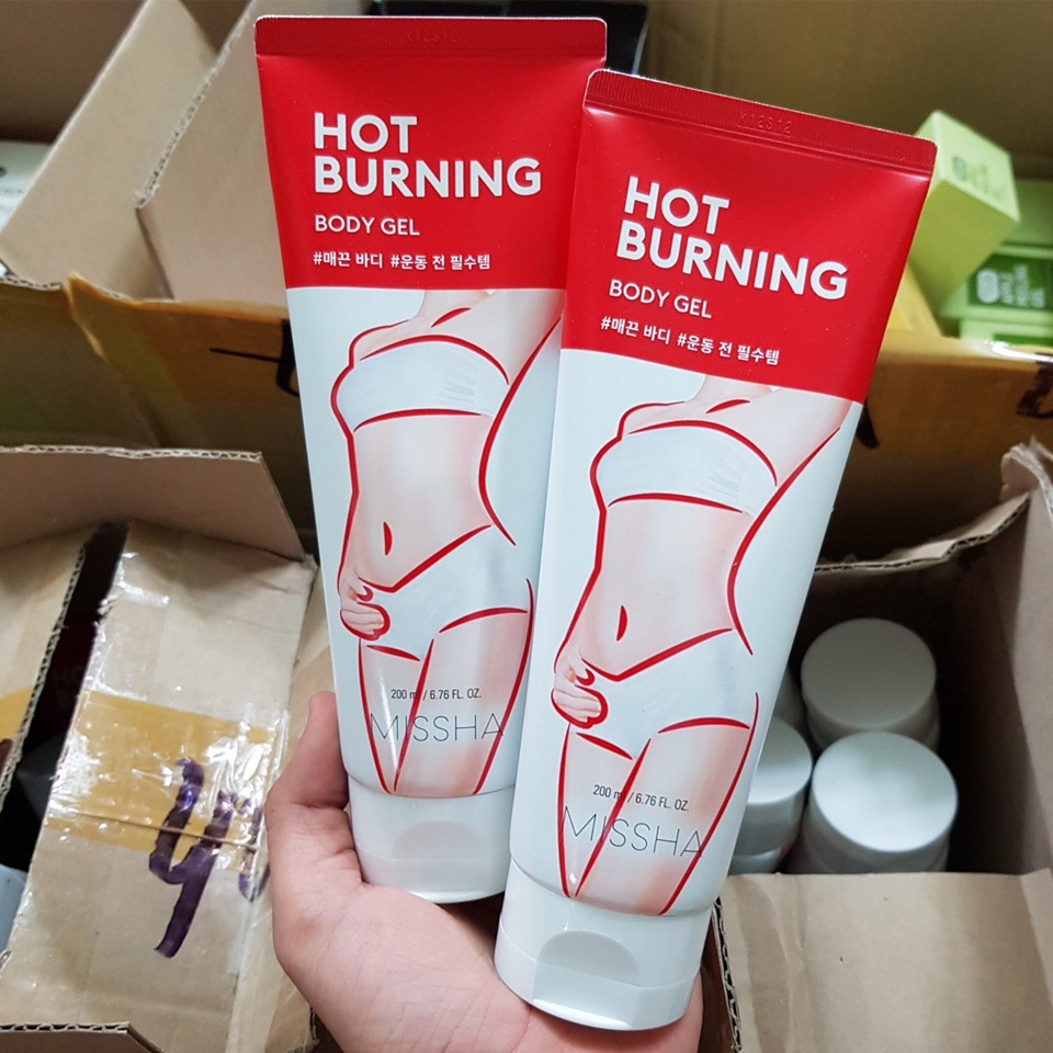 Kem tan mỡ Missha Hot Burning Perfect Body Gel, gel tan mỡ bụng tạo dáng thon 200ml