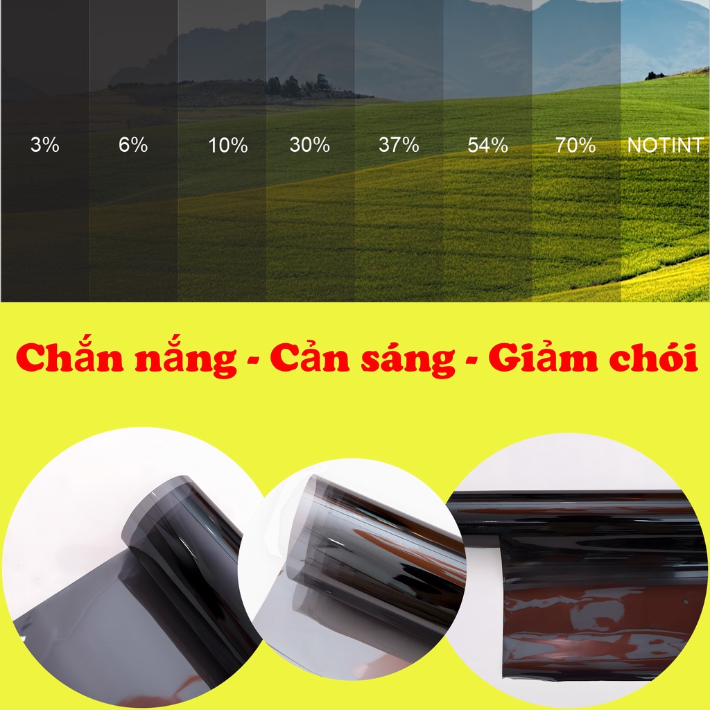 Giấy Dán Kính Đen Nhiều Cấp Độ, Giúp Giảm Nắng, Giảm Sáng, Tạo Màu, Ngăn Tia Cực Tím, Bảo Vệ Cho Bạn Và Gia Đình