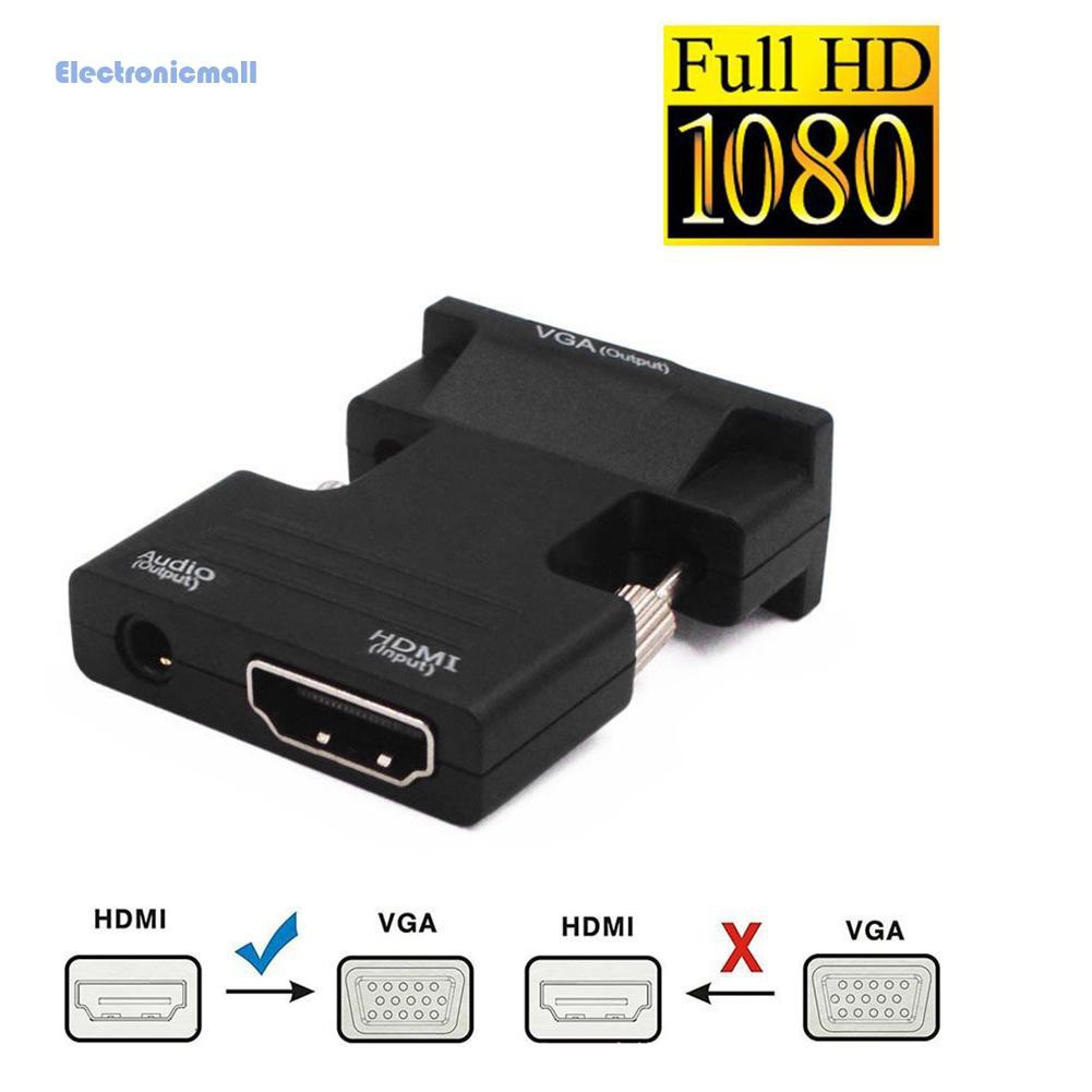 Bộ Chuyển Đổi Âm Thanh / Video Kỹ Thuật Số Hd 1080p Hdmi-Compatible Sang Vga Cho Pc