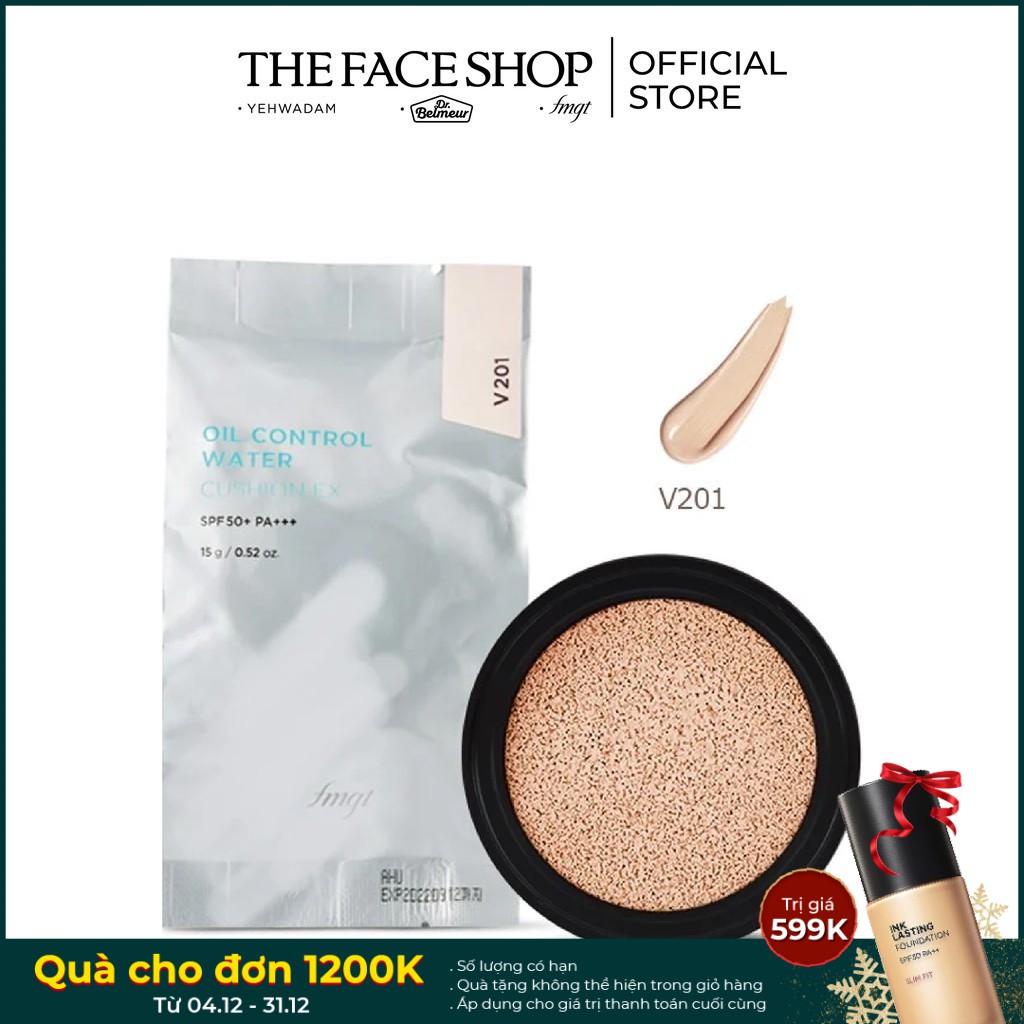 Phấn Nước Trang Điểm (Lõi) TheFaceShop Oil Control Water Cushion Ex SPF50+ Pa+++(Refill)15g