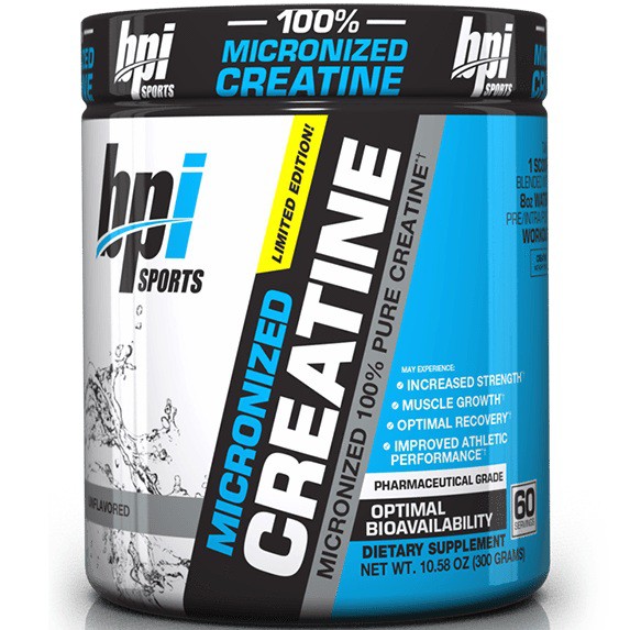 Giúp Tăng Sức Mạnh, Sức Bền, Pre Workout, Bổ Sung Trước Khi Tập BPI Creatine Monohydrate 300g (60 Lần Dùng)