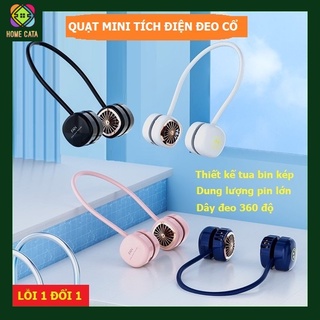 Quạt tích điện đeo cổ, quạt mini không dây sạc pin USB có 3 tốc độ gió, pin 1800mAh