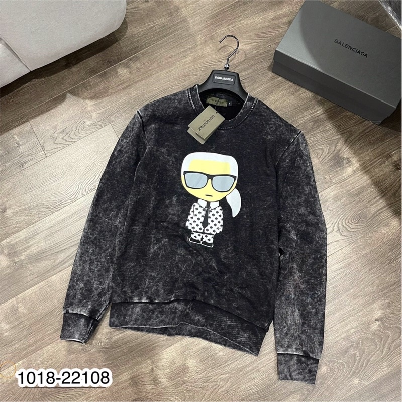 Áo Nỉ Loang DSQ AMR Dày Dặn Cho Nam - Áo Dài Tay Nỉ Loang LV Cao Cấp