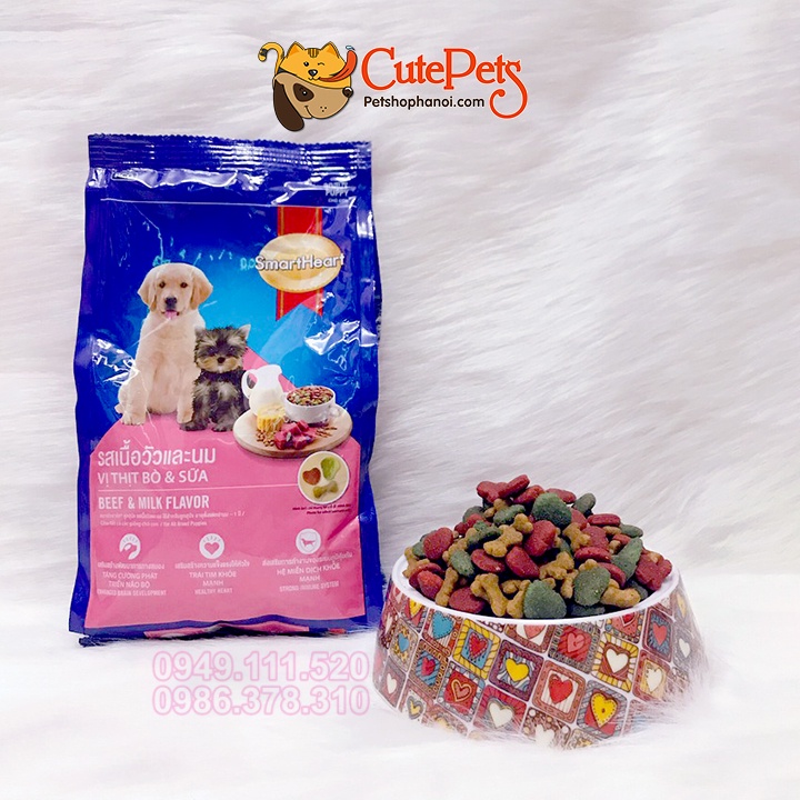 Thức ăn cho chó con Smart Heart Puppy 400g Vị thịt bò và sữa - Phụ kiện thú cưng Hà Nội