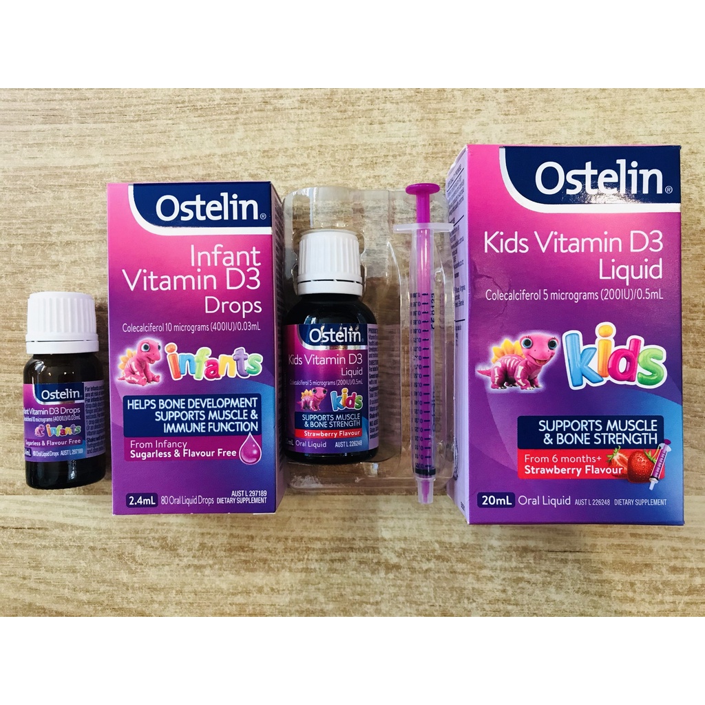 Ostelin vitamin D3 Úc cho bé từ sơ sinh dạng nhỏ giọt/ siro