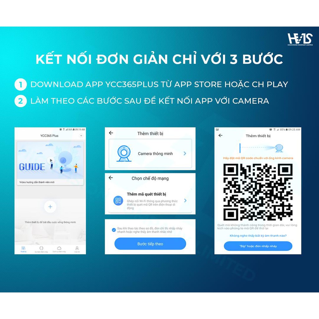 Camera WIFI EYE C3Y 1080P chống trộm - Phần mềm YCC365PLUS - Âm thanh 2 chiều