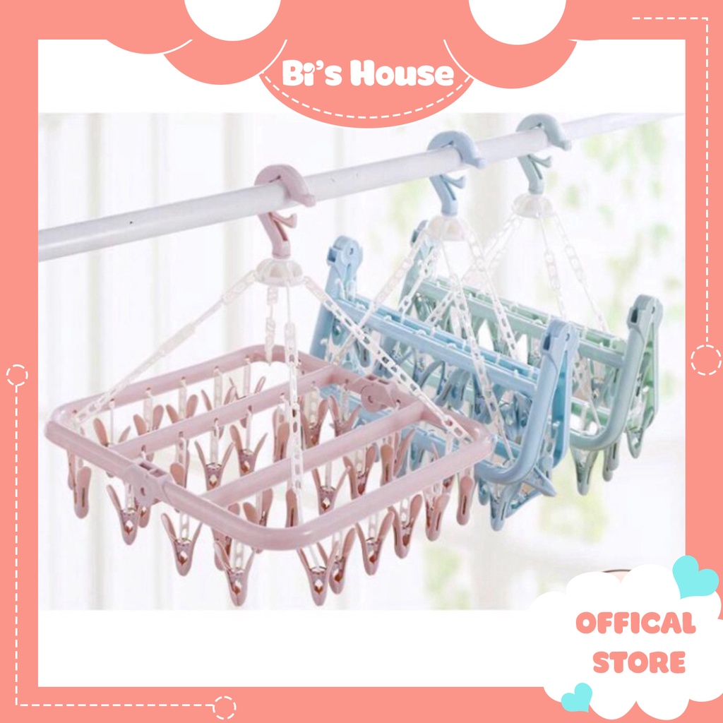 🌟 Móc chùm vuông nhựa 32 kẹp chắc chắn 🍀