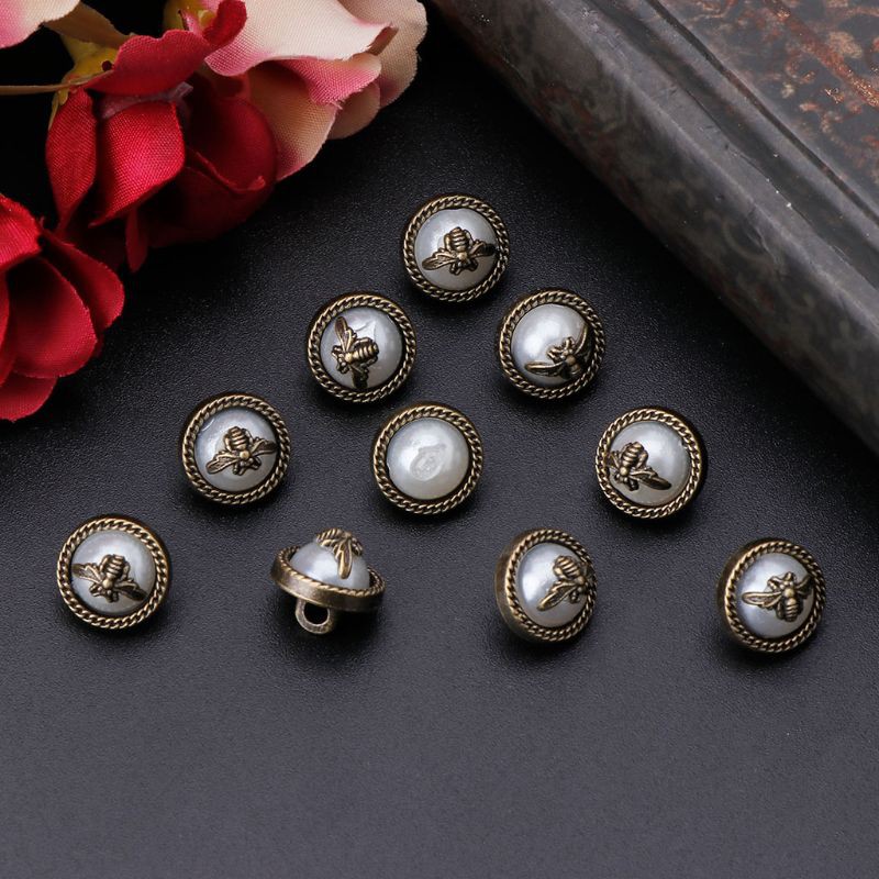 Bộ 10 nút may quần áo trang trí thiết kế độc đáo 10mm