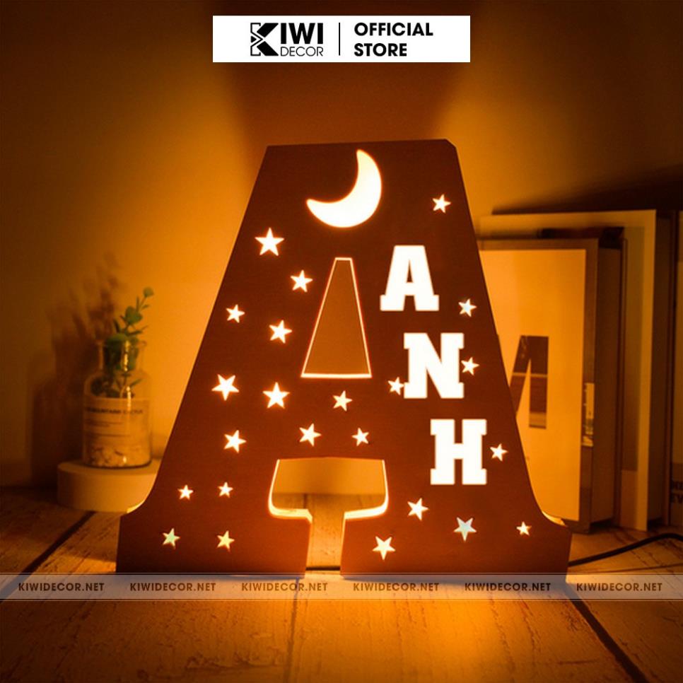 Đèn Led Gỗ Trăng Sao Vintage Thiết Kế Theo Yêu Cầu, Đồ Decor Trang Trí Làm Quà Sinh Nhật, Quà Kỷ Niệm Độc Đáo