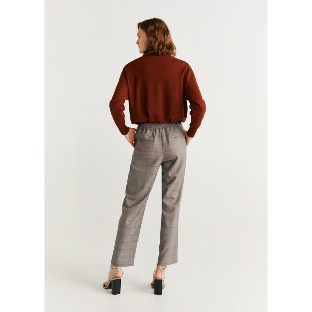 Quần Nữ Mango Drawstring Waist Straight Pants Brown