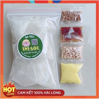 Bánh tráng dẻo phơi sương chấm me mix hành phi, bơ, đậu phộng