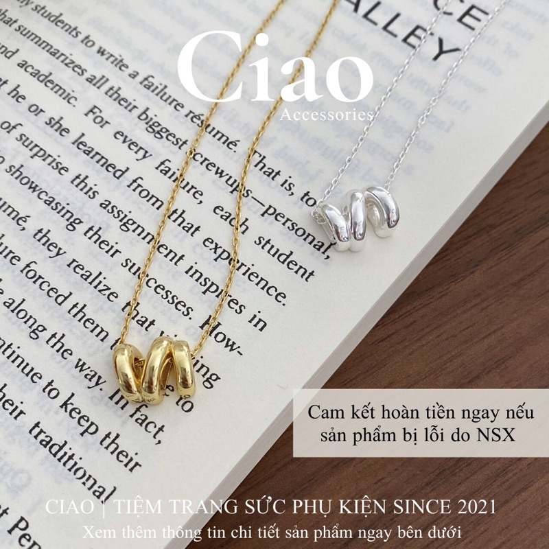[HOẢ TỐC 1H] Dây chuyền/ Vòng cổ mạ bạc S925 thiết kế hình trừu tượng tinh tế xinh xắn Alice Ciao