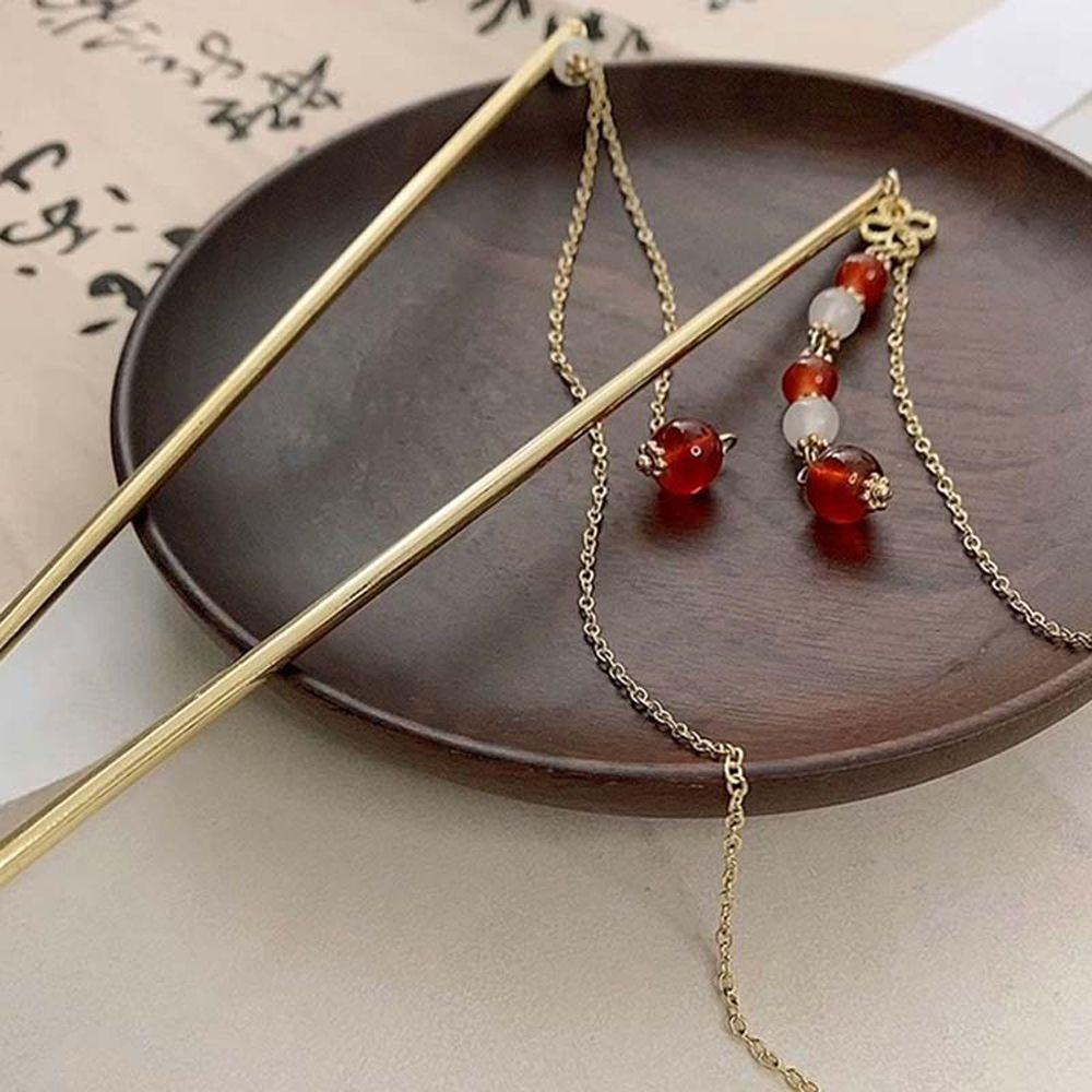 USNOW Trâm Cài Tóc Bằng Hợp Kim Hình Quạt Phong Cách Trung Hoa Tinh Tế Cho Nữ